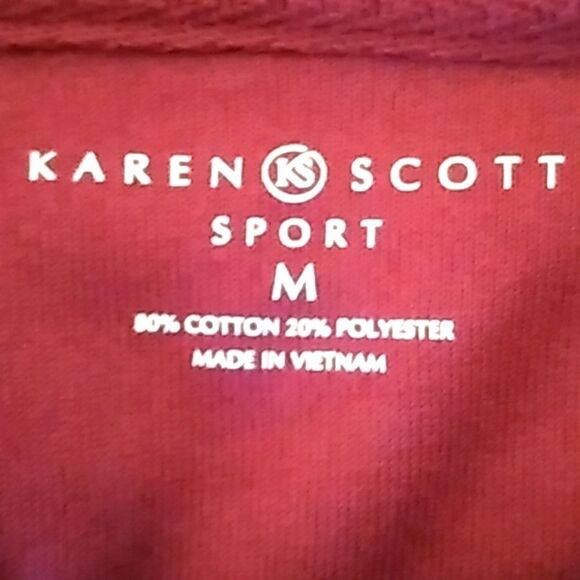 Karen Scott Sport Bergandy Velvet Zip Up Jacket. Size Medium NWOT - Picture 7 of 7